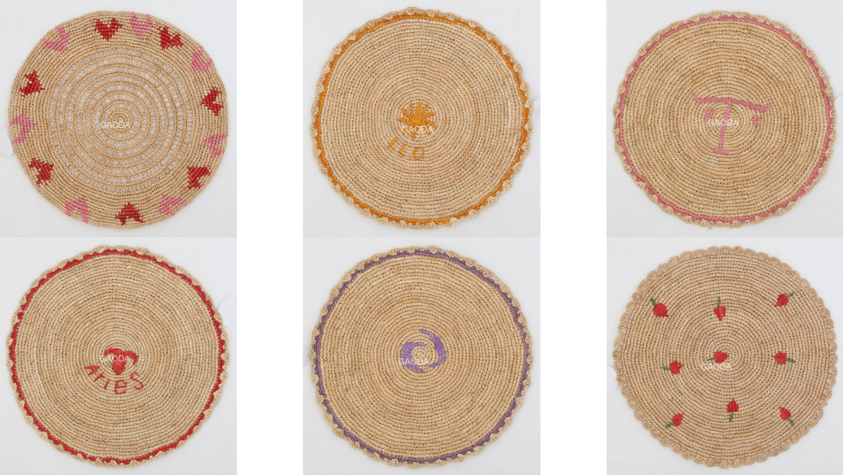 Wholesale Raffia Straw High end Place mats Crochet mat Manufacturer and Supplier | Maohong