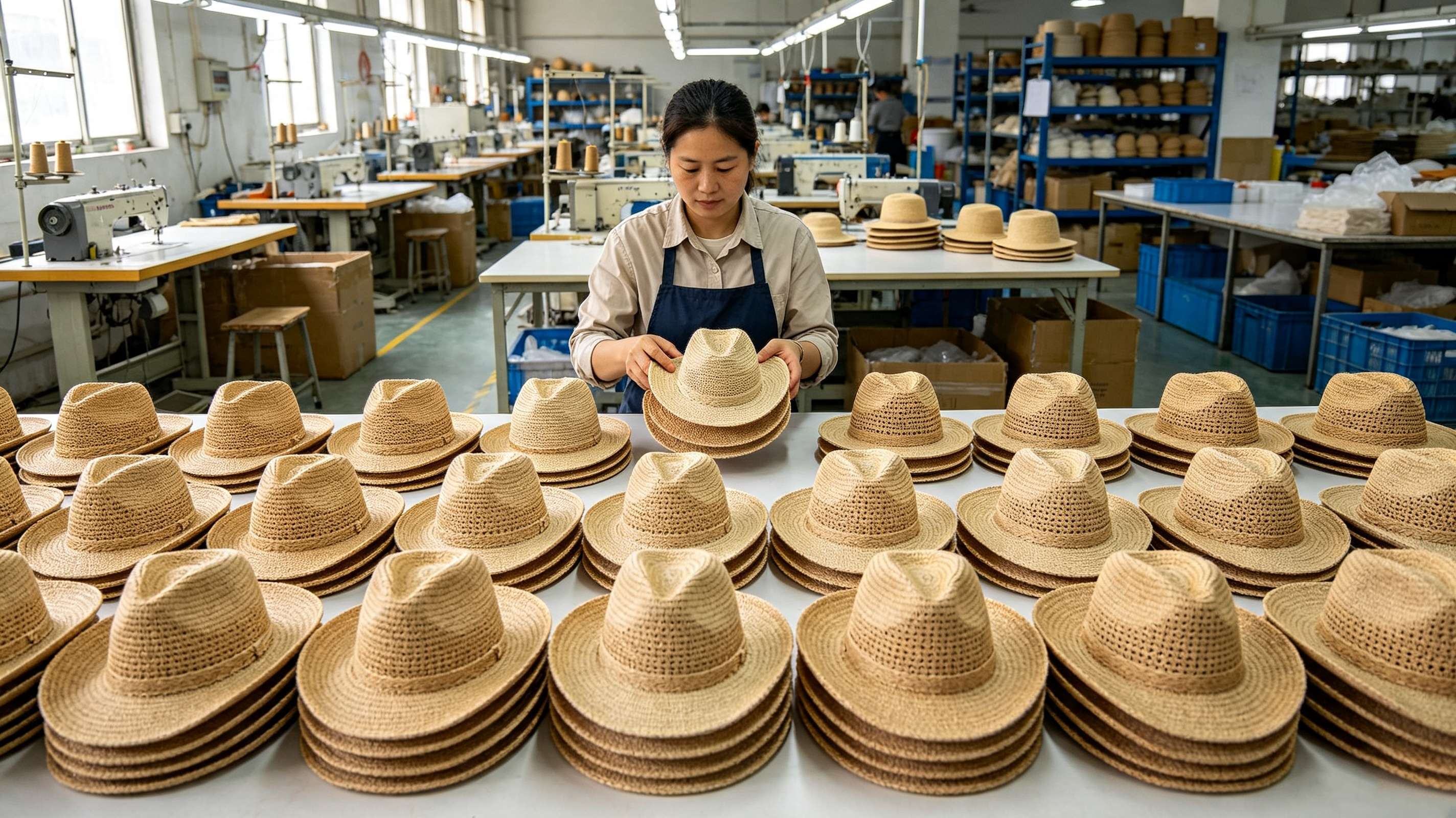 Consistent Bangora hat bodies prepared for repeat B2B orders