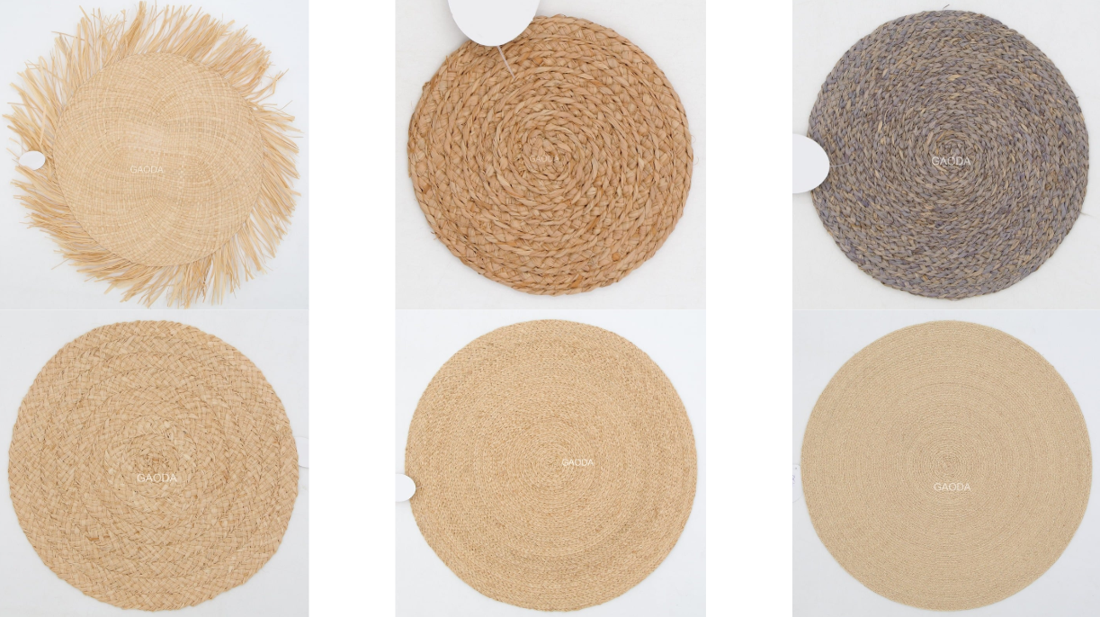 Wholesale Designer Colorful Raffia Braid table mats Lunch mat Place mats Manufacturer and Supplier | Maohong
